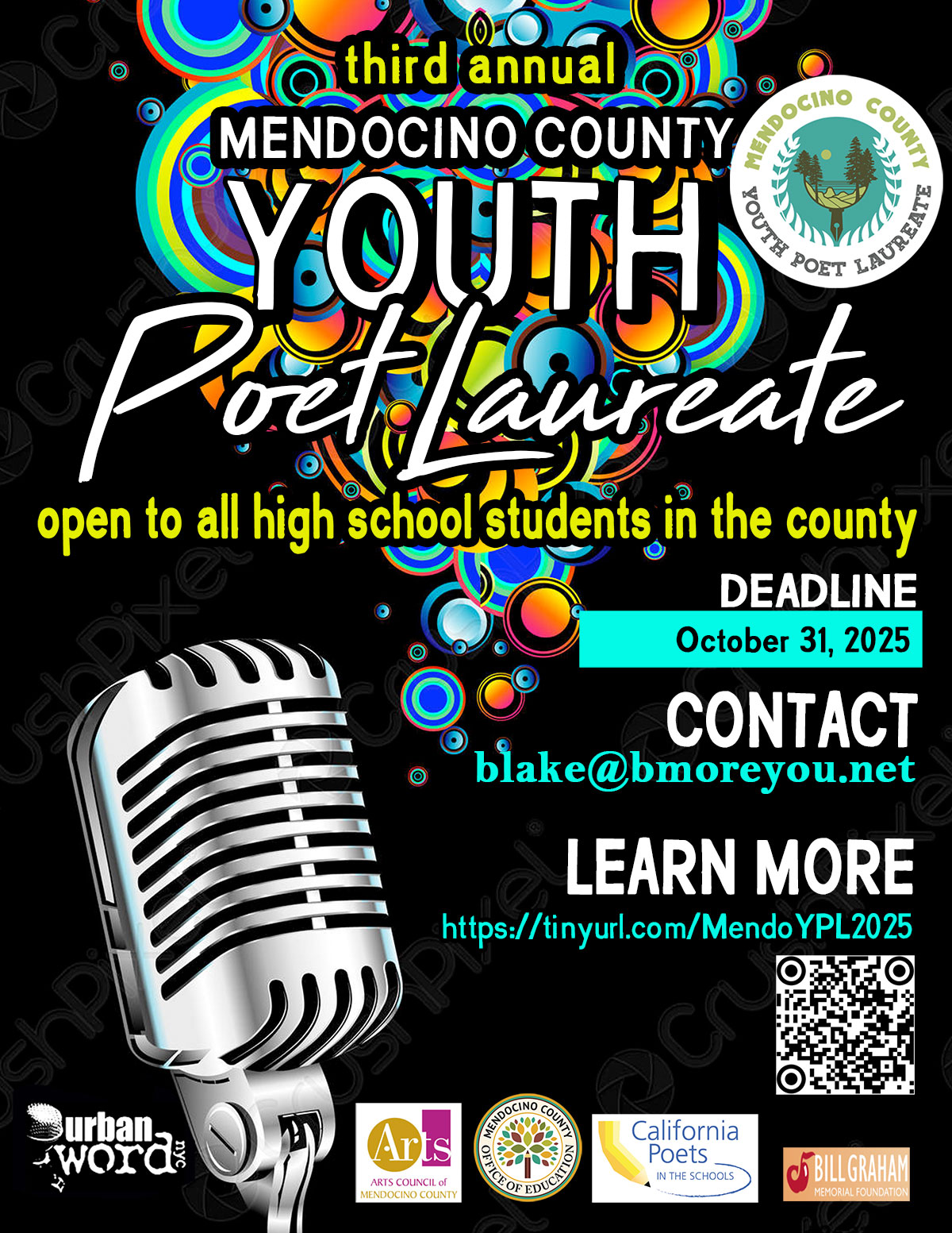 Mendocino County seeking youth poet laureate announcement 2025